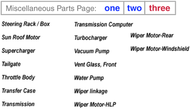 Misc. Parts s-z